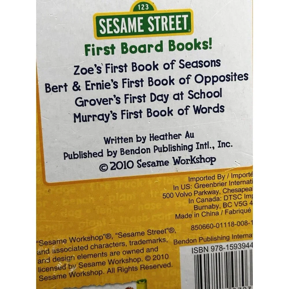 Sesame Street Murray's First Book of Words Big Bird’s First Book‎ Of Letters Lot